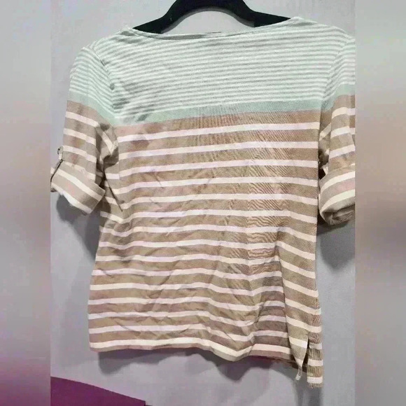 Women's RUBY RD. Short Roll-Tab Sleeve Top, Shirt, Blouse Size PS - Picture 3 of 3